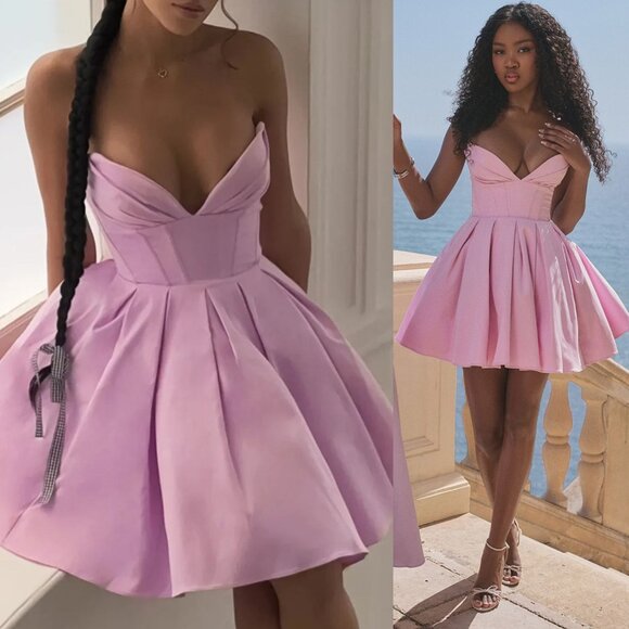 House of CB Dresses & Skirts - House of CB Mar Cotton Candy Pink Strapless Pirouette Mini‎ Dress Size M NWT